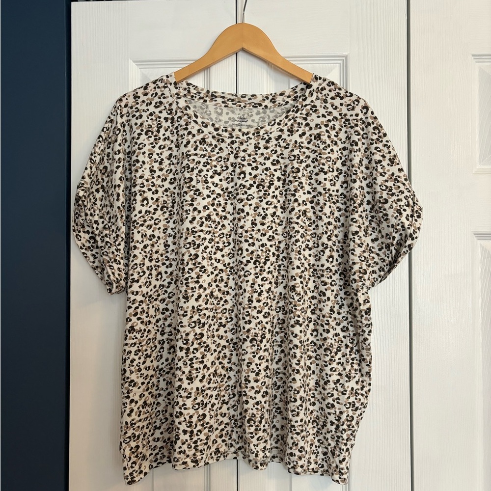 Banana Republic Leopard Cap Sleeve Shirt